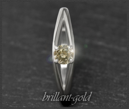 Brillant 585 Gold Ring; 0,26ct, champagner, Si1